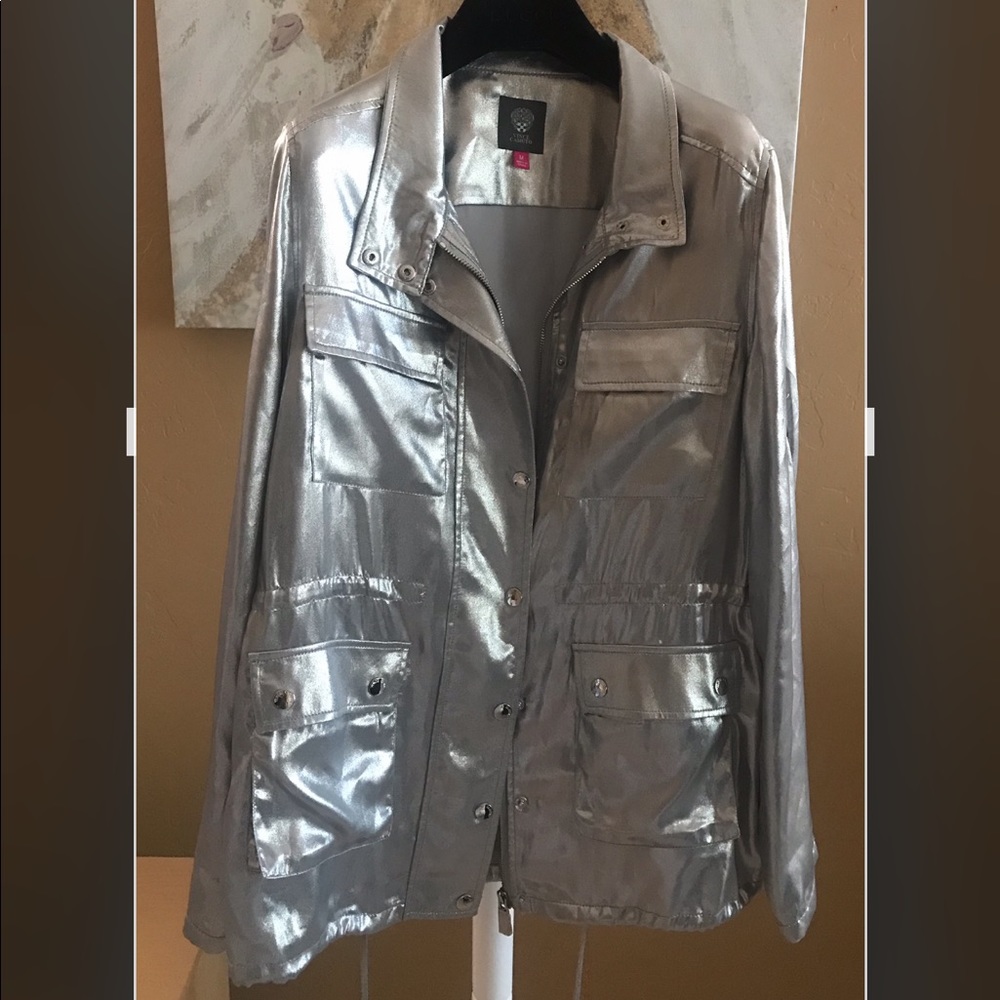 Vince Camuto jacket metallic silver
